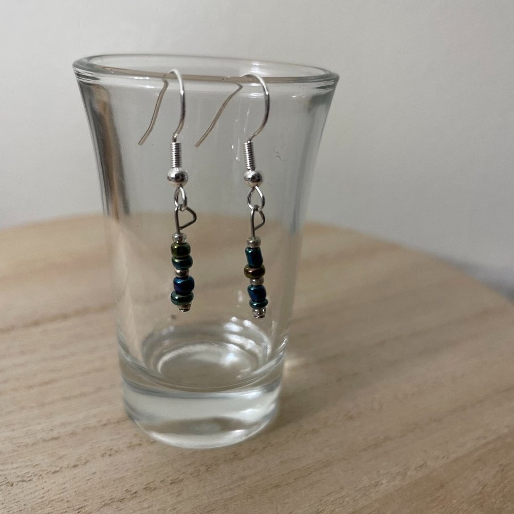 Colorful Metallic Beaded Earrings